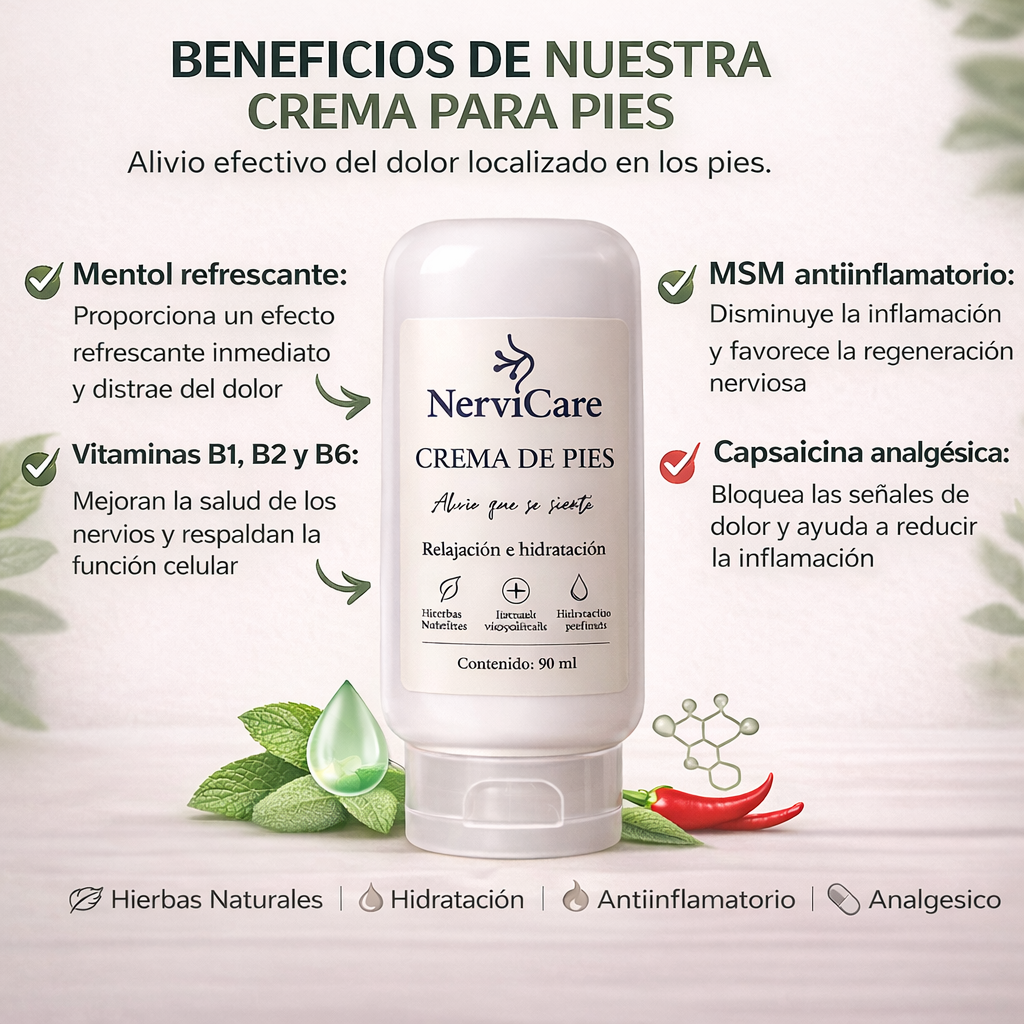 CREMA DE PIES NerviCare, alivio que se siente.
