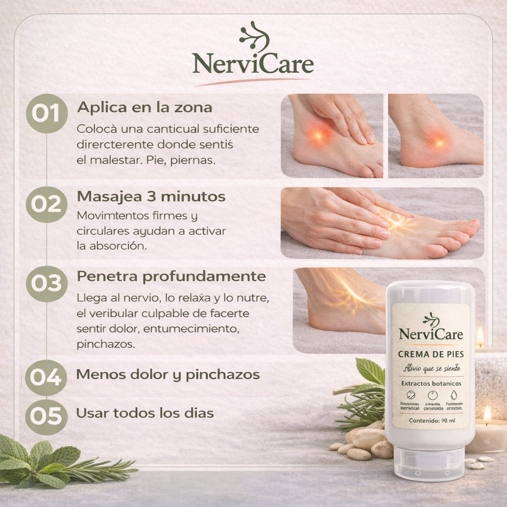 CREMA DE PIES NerviCare, alivio que se siente.